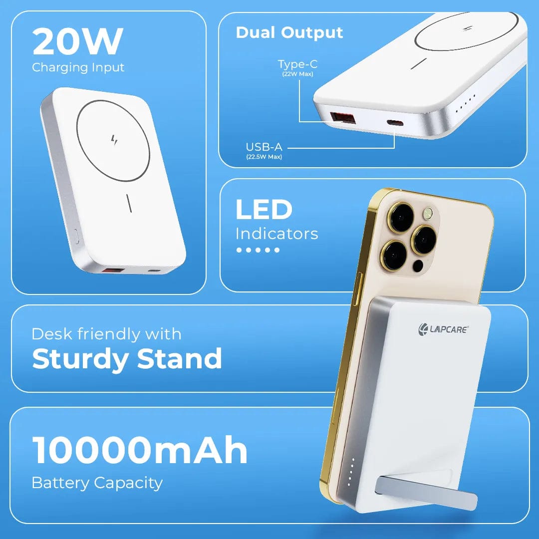 Slim Wireless Power Bank with Fast & Safe Charging”