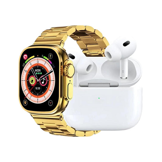 I20 Ultra Max Suit 10-in-1 Smart Watch With AirPods  🖤: